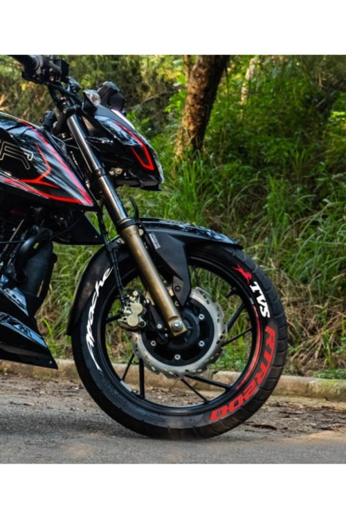 Motosiklet Apache Tvs Rtr 200 Lastik Sticker Seti 15-19İnç Uyumlu Lastik Yazısı Lastik Stiker Dekor