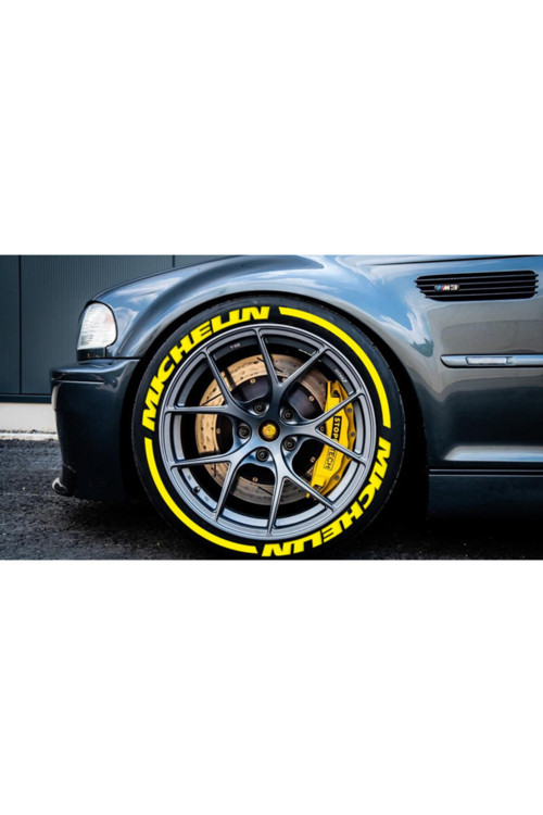 Motorsiklet Michelin Kuyruk Sarı 8 Adet Ince Yanak Lastik Her Lastiğe Uyumlu Sticker 15-21İnç