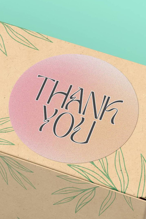 90 Adet - 3X3Cm - Degrade Thank You Yazılı Hediye Kargo Paketleme Sticker Sipariş Süsleme Etiketi 3X3Cm - St2106