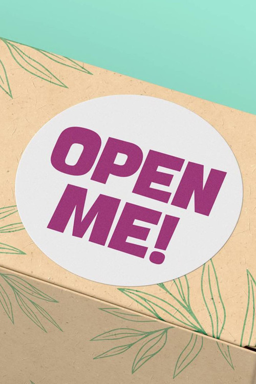 90 Adet - 3X3Cm - Kalın Harfli Fuşya Open Me! Kutu Açılış Kargo Sticker 3X3Cm - St2259