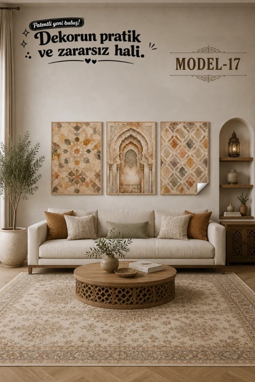 Statik Tutunma Özellikli Tablo - Poster Çini (Model- 17)