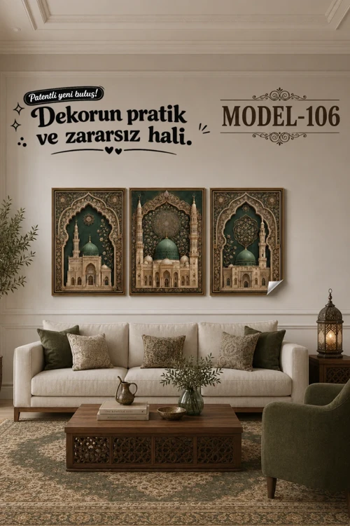 Statik Tutunma Özellikli Tablo - Poster Dini (Model- 106)