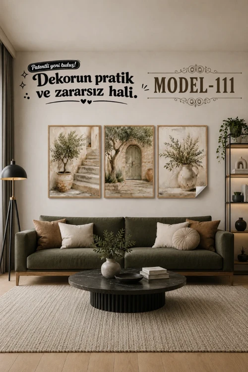 Statik Tutunma Özellikli Tablo - Poster Manzara (Model- 111)