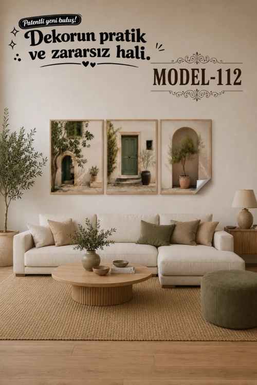 Statik Tutunma Özellikli Tablo - Poster Manzara (Model- 112)