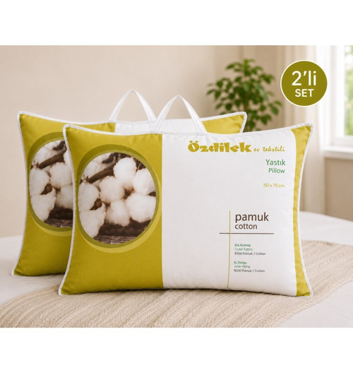 2Lİ SET Doğal %100 Pamuk Yastık (50x70)