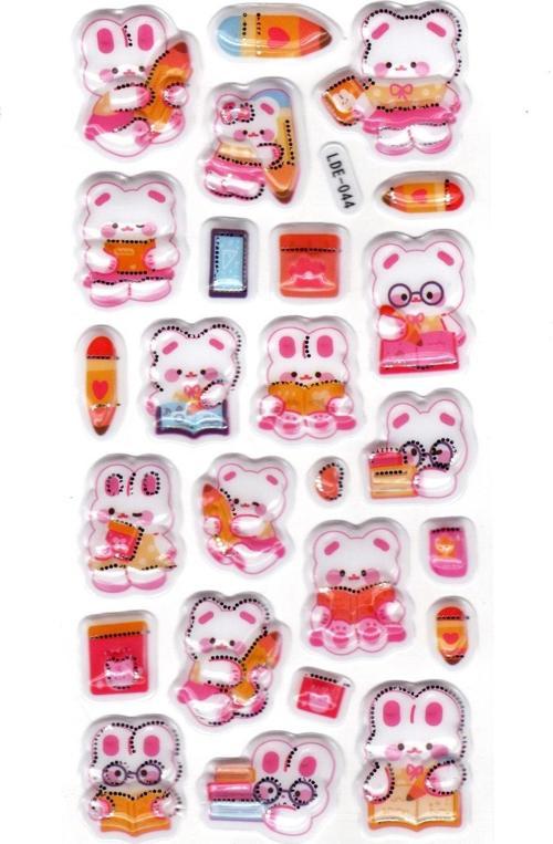 Sticker Kabartmalı Stiker Defter Planlayıcı Etiket (Lde044)-19x9cm - Çalışkan Tavşan