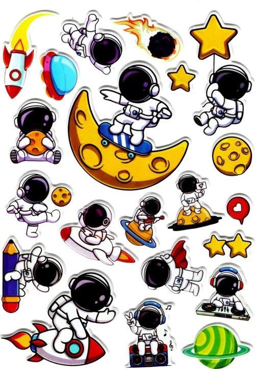 Sticker Kabartmalı Stiker Defter Planlayıcı Etiket (YQA012)-20x14cm - Moon Astranot