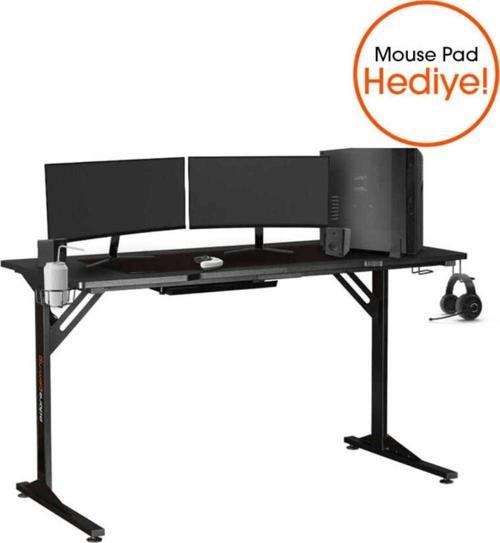 Adore Gaming Advent Oyuncu ve Bilgisayar Masası-Siyah-140x76x70 cm