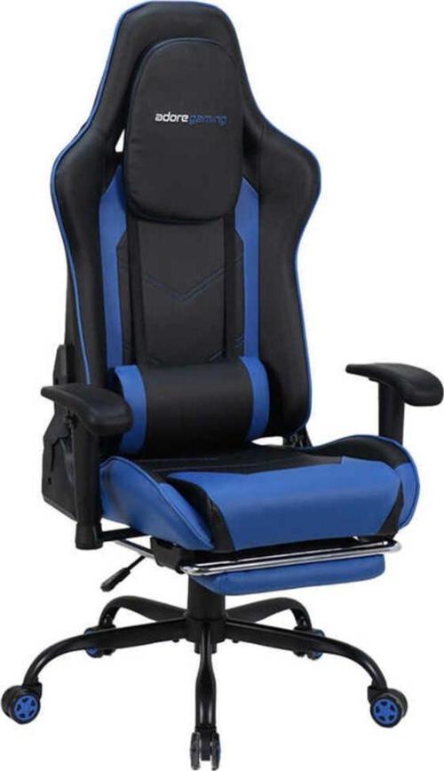 Adore Gaming Combo Profesyonel Oyuncu ve Çalışma Koltuğu-Siyah-Mavi 71x130-139,5x58 cm (GxYxD)