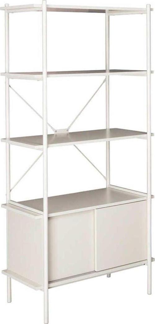 Retro 3 Raflı Metal Kitaplık-Vizon 80x163x40 cm