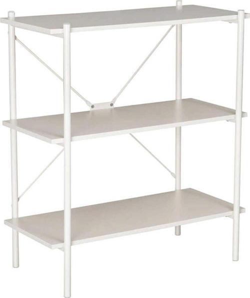 Retro 3 Raflı Metal Kitaplık-Vizon 80x92x40 cm