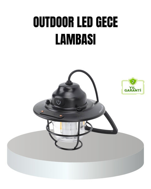 Retro Kamp Lambası Su Geçirmez Taşınabilir Gece Işığı Uzun Pil Ömürlü - TEOLSA5149-8290