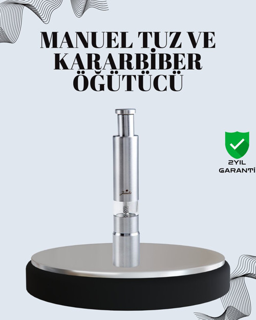 Tuz ve Kararbiber Öğütücü - Şeffaf Akrilik Hazne - TEOLSA3619-1560