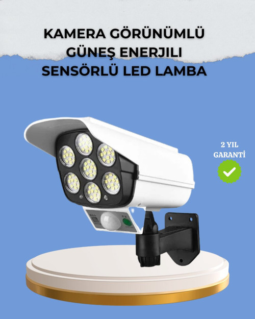 Kamera Görünümlü Solar LED Lamba Hareket Sensörlü Uzaktan Kumandalı Bahçe Du - TEOLSA7394-9
