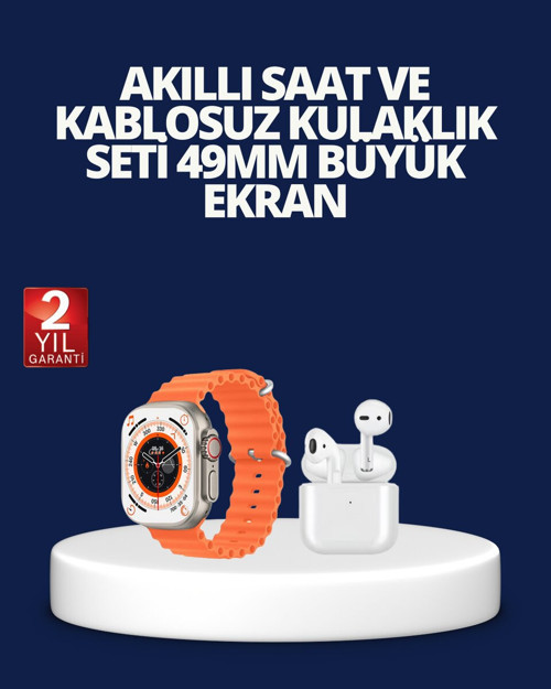 Watch 9 Max Akıllı Saat ve Kablosuz Kulaklık Seti 2 Kordonlu Sesli Görüşme Öz - TEOLSA1272-4