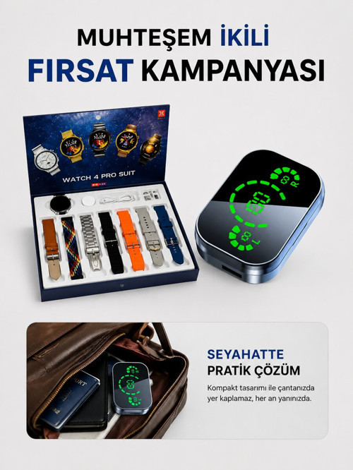 Dokunmatik Akıllı Saat Yeni Nesil Kulaklık Kampanyası Bluetooth Bağlantılı AN - TEOLSA9439-6