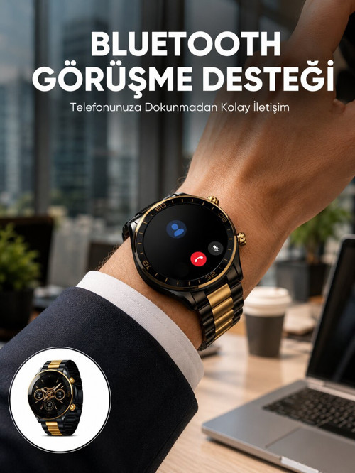 Amoled Ekran Akıllı Saat Uyku Nabız Adım Ölçer Su Geçirmez Yeni Nesil - TEOLSA6861-5368