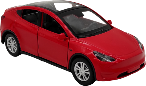 Minitro 1:36 Metal Çekbırak Sesli Işıklı Tesla Model Y FY6368-12D KIRMIZI