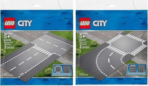 City 60236 Straight and T-Junction + LEGO City 60237 Curves and Crossroad