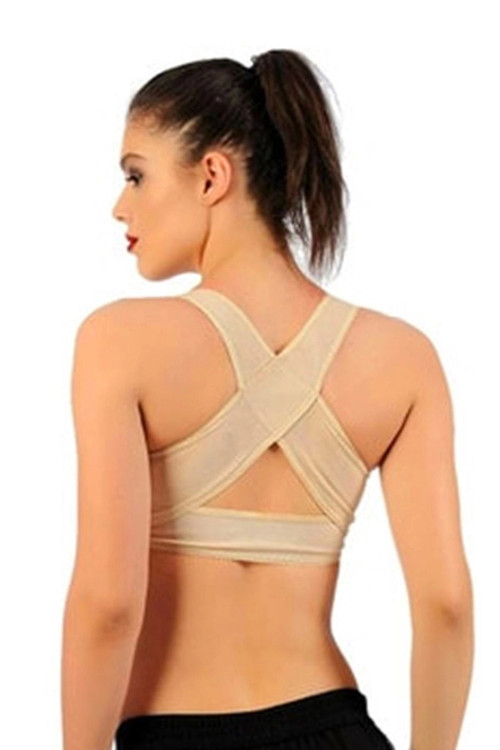 #Korse Polyamid Esnek Sıkılaştırıcı Ten Kadın Sırt Toparlayıcı Göğüs Dikleştirici Korse