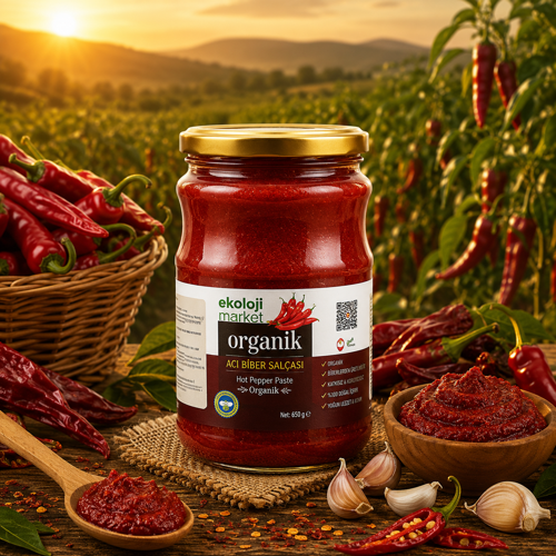 Organik Glutensiz Acı Biber Salçası 650 Gr.