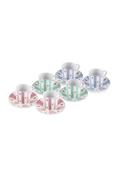 Flowerful 6 Kişilik Kahve Fincan Takımı 80 ml