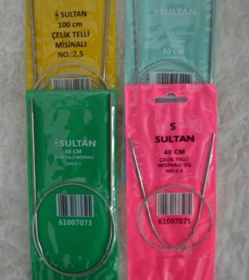 Çelik Telli Misinalı Şiş 2,5 no 4'lü Set