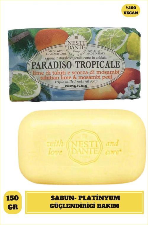 Sabun Paradiso Tropicale Tahitian Lime ve Mosambi Peel Misket Limonu Sıkılaştırıcı Vegan Bakım 250 g