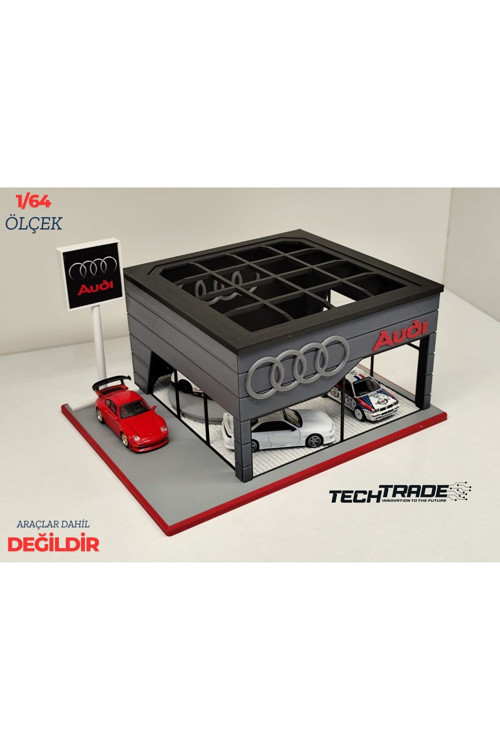 Audi Diecast Showroom Garaj Diorama 1:64 Ölçek