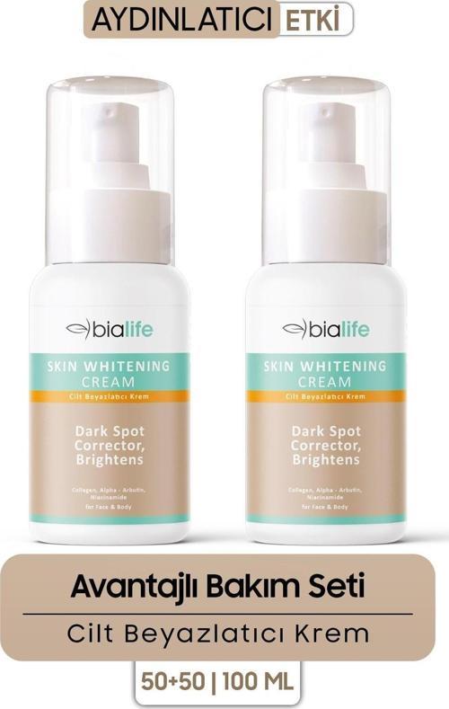 Cilt Beyazlatıcı Krem – Alpha Arbutin İhtivalı Ton Eşitleyici Krem 2'li SET - Bialife