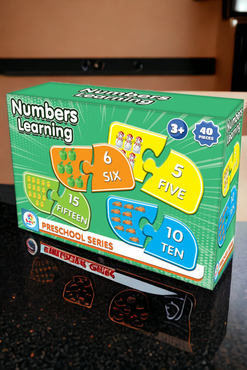 40'lı İngilizce Sayıları Öğreniyorum Eğitici Oyun Seti | Kutulu Puzzle Oyun Set LC7489
