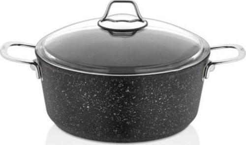 Black Line Granit Döküm 28 cm Derin Tencere Siyah