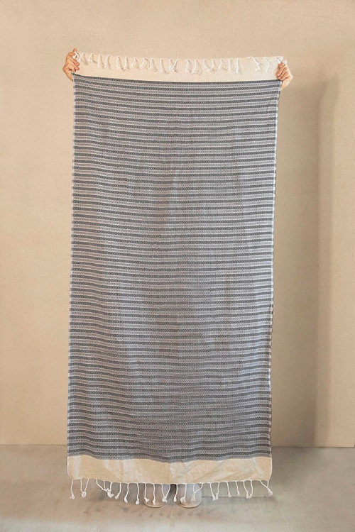 Side %100 Pamuk Peştemal Füme 90x170