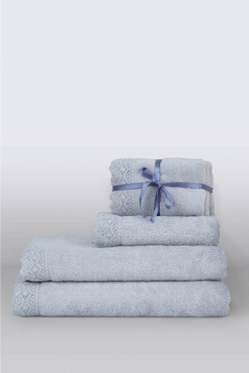 Lacy %100 Pamuk Banyo Havlusu Açık Gri 90x150