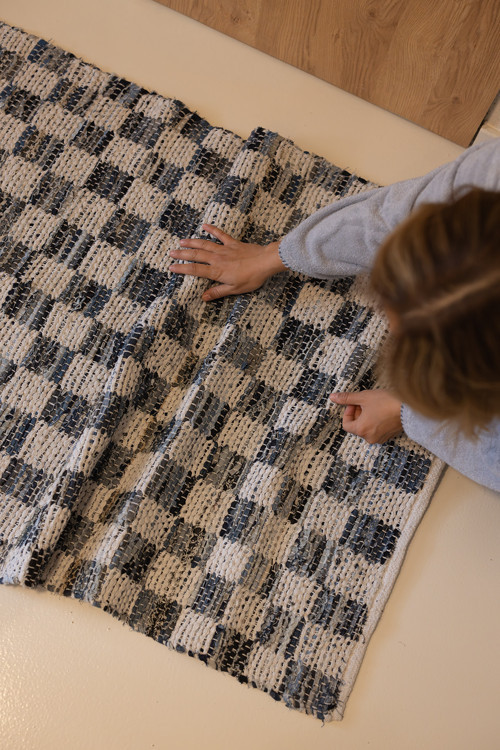Checker Denim Kilim Ekru/İndigo 60x90