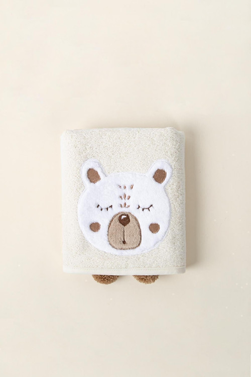 Teddy %100 Pamuk Bebek Havlusu Krem 50x70 cm