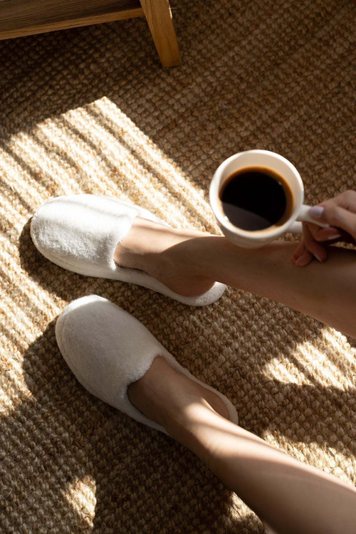 Bambu Unisex Havlu Terlik Ekru