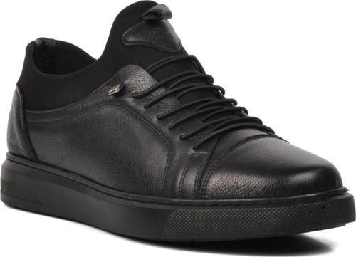 818 Siyah Hakiki Deri Erkek Günlük Ayakkabı