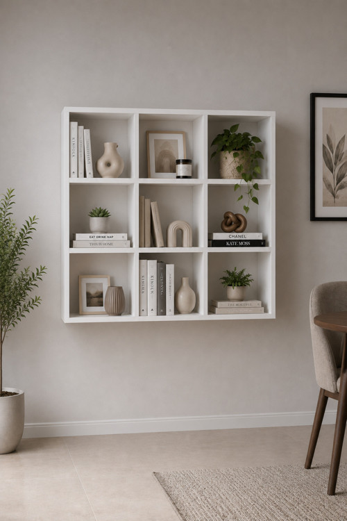 Nest 9'lu Küp Kitaplık Y:88 G:88 D:20 / Beyaz
