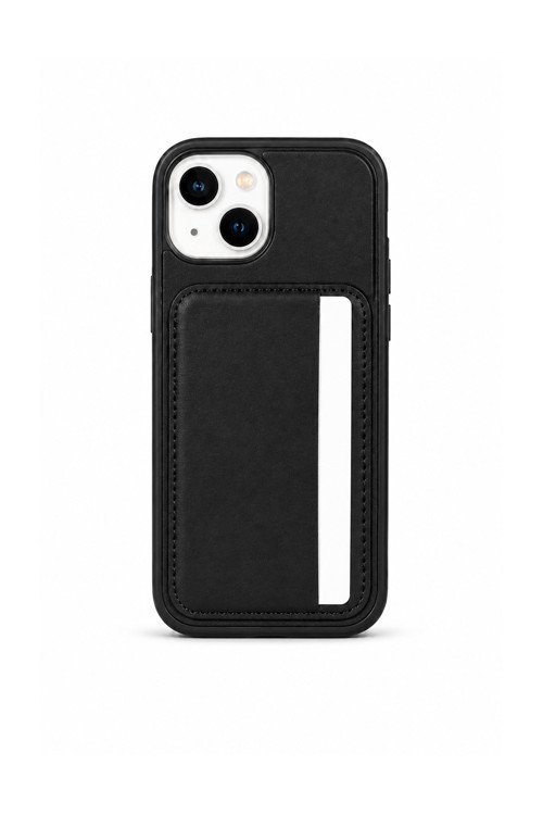 Cardx iPhone 15 Uyumlu Vegan Deri Kartlıklı Kamera Korumalı Kılıf