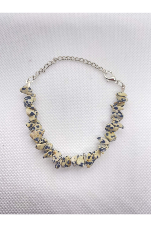 Benekli Jasper Kırıktaş Doğal Taş Bileklik