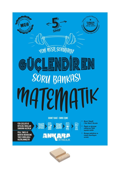 5. Sınıf Güçlendiren Matematik Soru Bankası ve Telefon Standı
