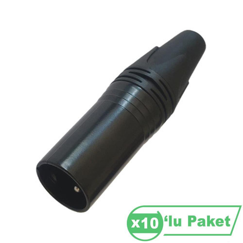 La1032-2 Xlr 3-Pin Erkek Siyah Konnektör ( 10'lu Paket )