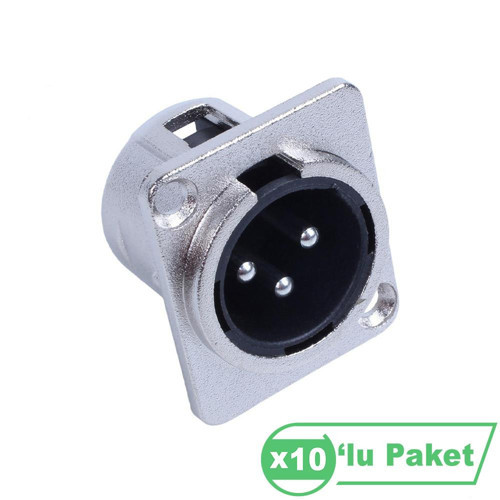 La1092 Xlr 3-Pin Erkek Soket Konnektör ( 10'lu Paket )