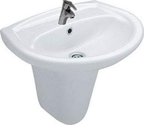 Serel Begonya 40x51 cm Yarım ayaklı Lavabo (Batarya Delikli) 2841T+2822