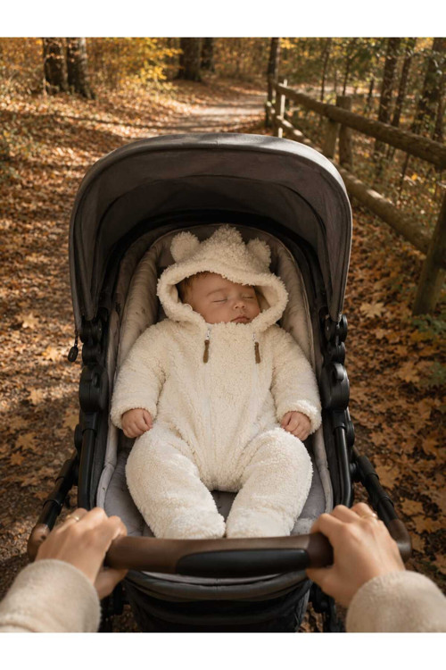Welsoft Peluş Bebek Tulumu – Kapüşonlu Kulak Detaylı Kışlık Bebek Tulumu