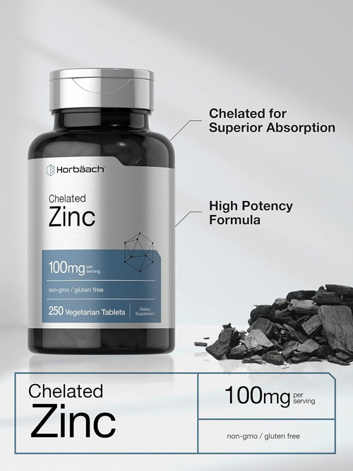 Horbäach Chelated Zinc Çinko 100mg 250 Tablet