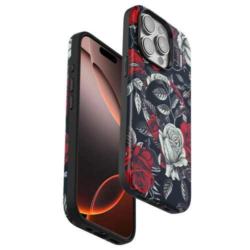Apple iPhone 15 Pro Max Flower Series Magsafe Kapak - Siyah