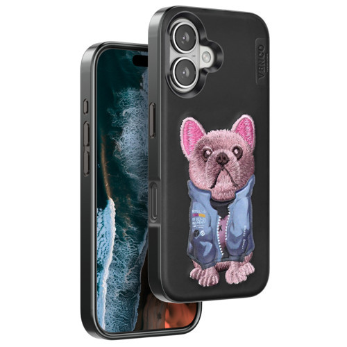 Apple iPhone 16 Cute Desenli Kapak - Siyah