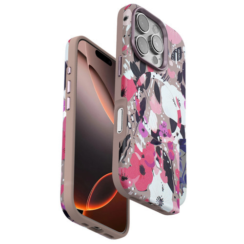 Apple iPhone 16 Pro Flower Series Magsafe Kapak - Pembe